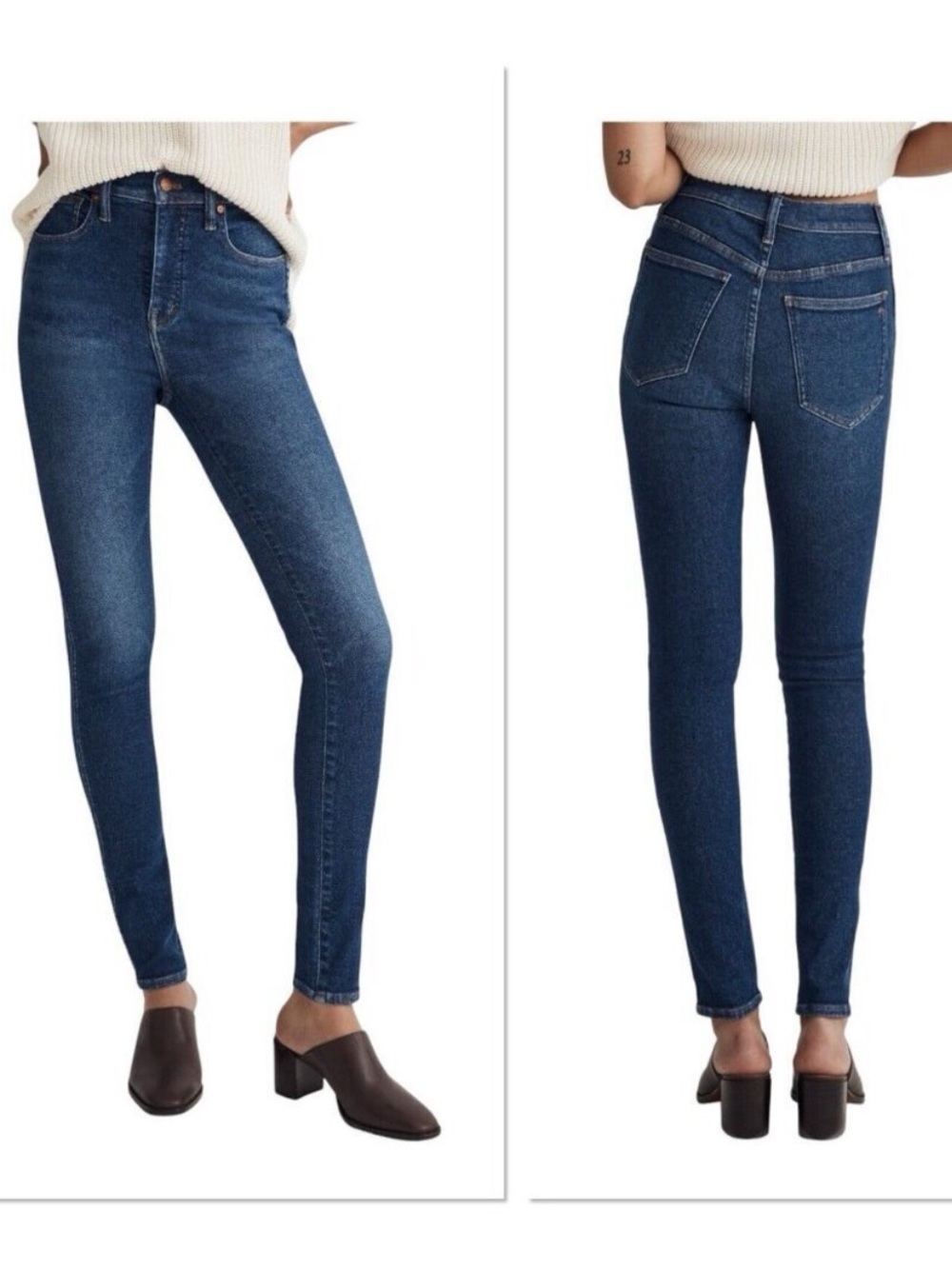 Madewell 10” High Rise Skinny Roadtripper Jeans Women’s Medium-Dark Wash 24